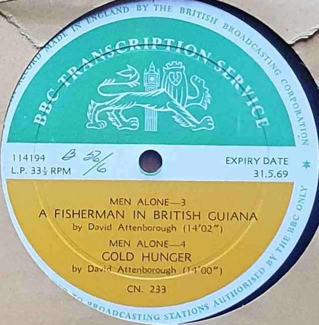 CN 233 Men alone - Episodes 1-4 David Attenborough from the BBC records and Tapes library Label